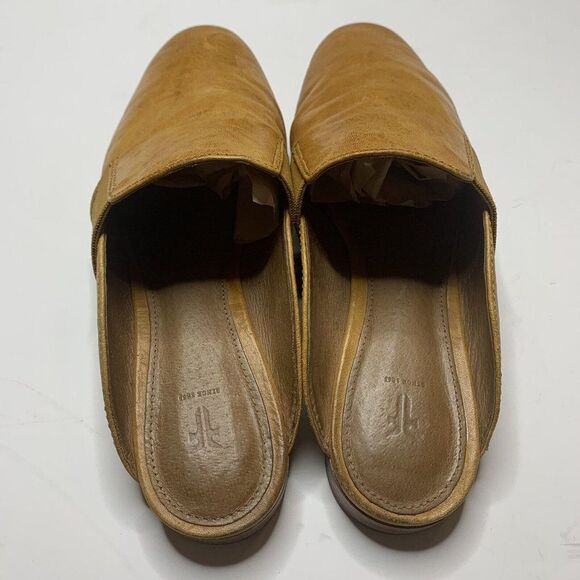 Frye Terry Gore Yellow Leather Slip On Flats Mules - Picture 6 of 12